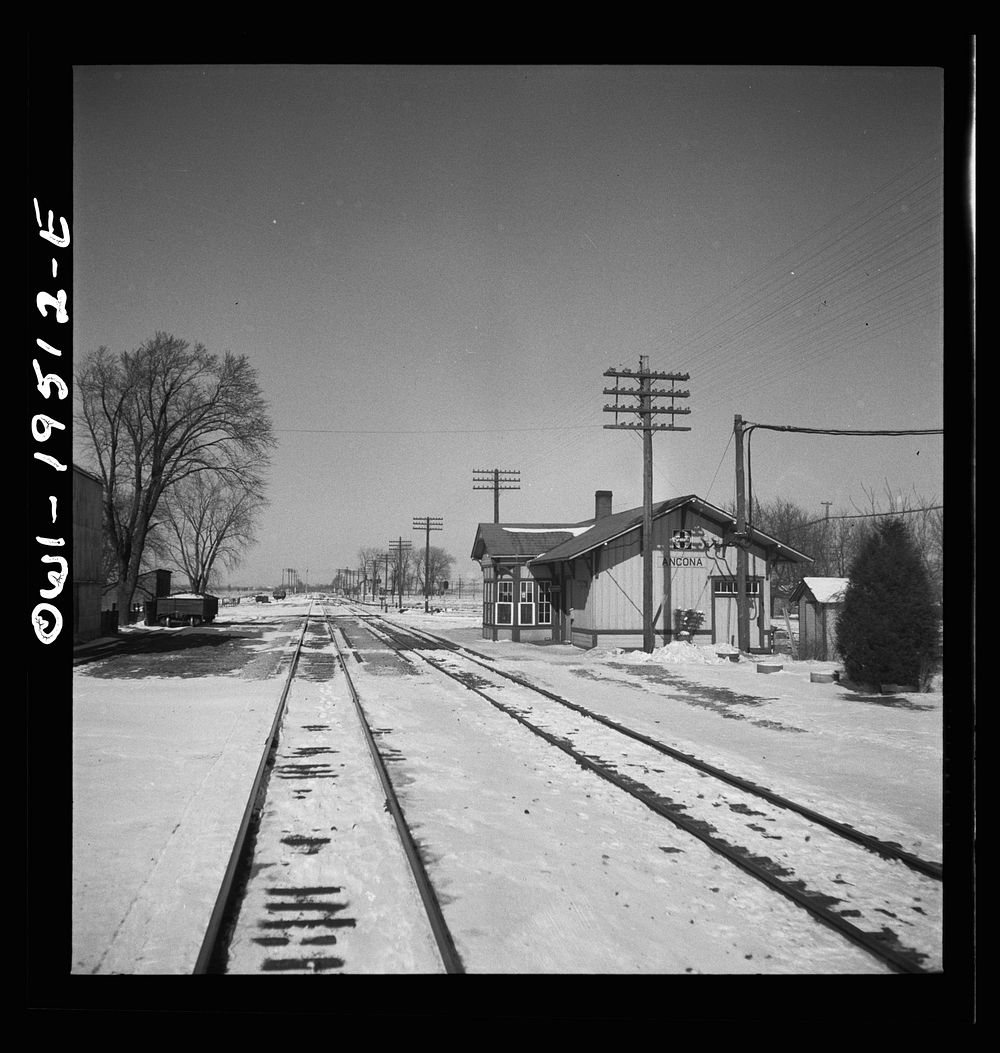 Anconia, Illinois. Passing through the town on the Atchison, Topeka and Santa Fe Railroad between Chicago and Chillicothe…
