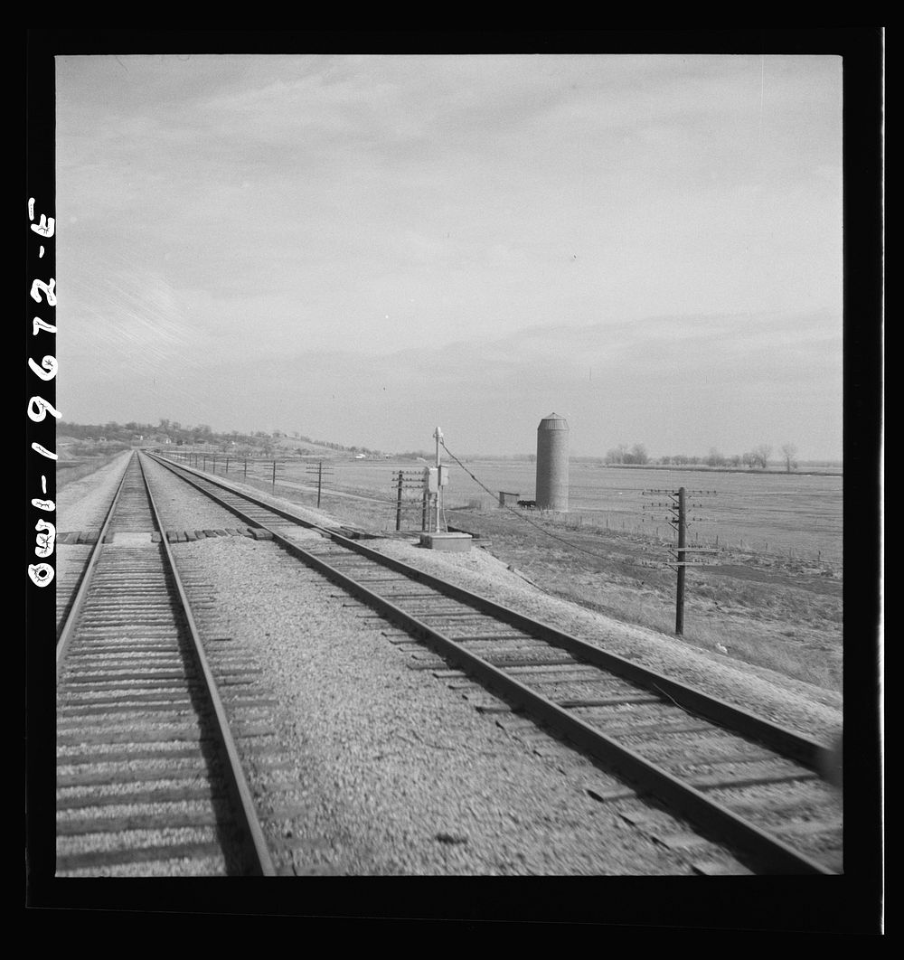 Floyd, Missouri. Farmland along the Atchison, Topeka, and Santa Fe Railroad between Marceline, Missouri and Argentine…