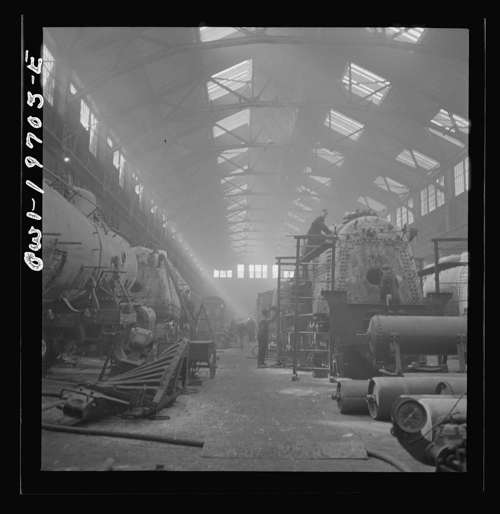 [Untitled photo, possibly related to: Topeka, Kansas. A general view of a part of the locomotive shops of the Atchison…