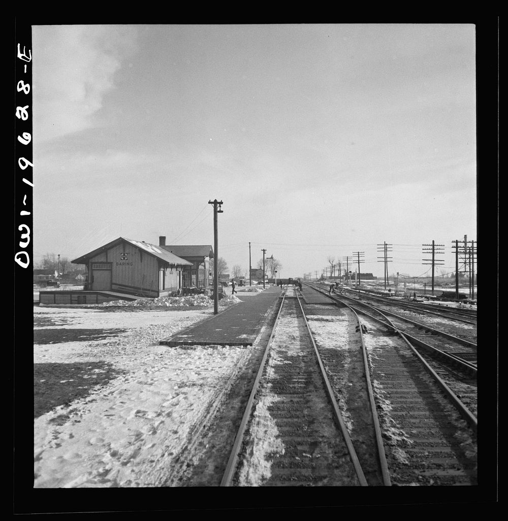 Baring, Missouri. Going through the town on the Atchison, Topeka, and Santa Fe Railroad between Fort Madison, Iowa and…