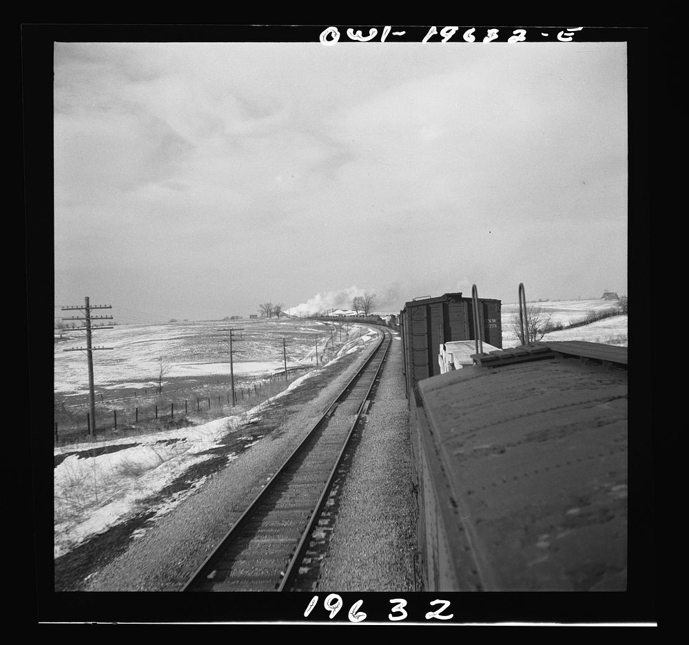 [Untitled photo, possibly related to: Baring, Missouri. A train stopping for coal and water along the Atchison, Topeka, and…