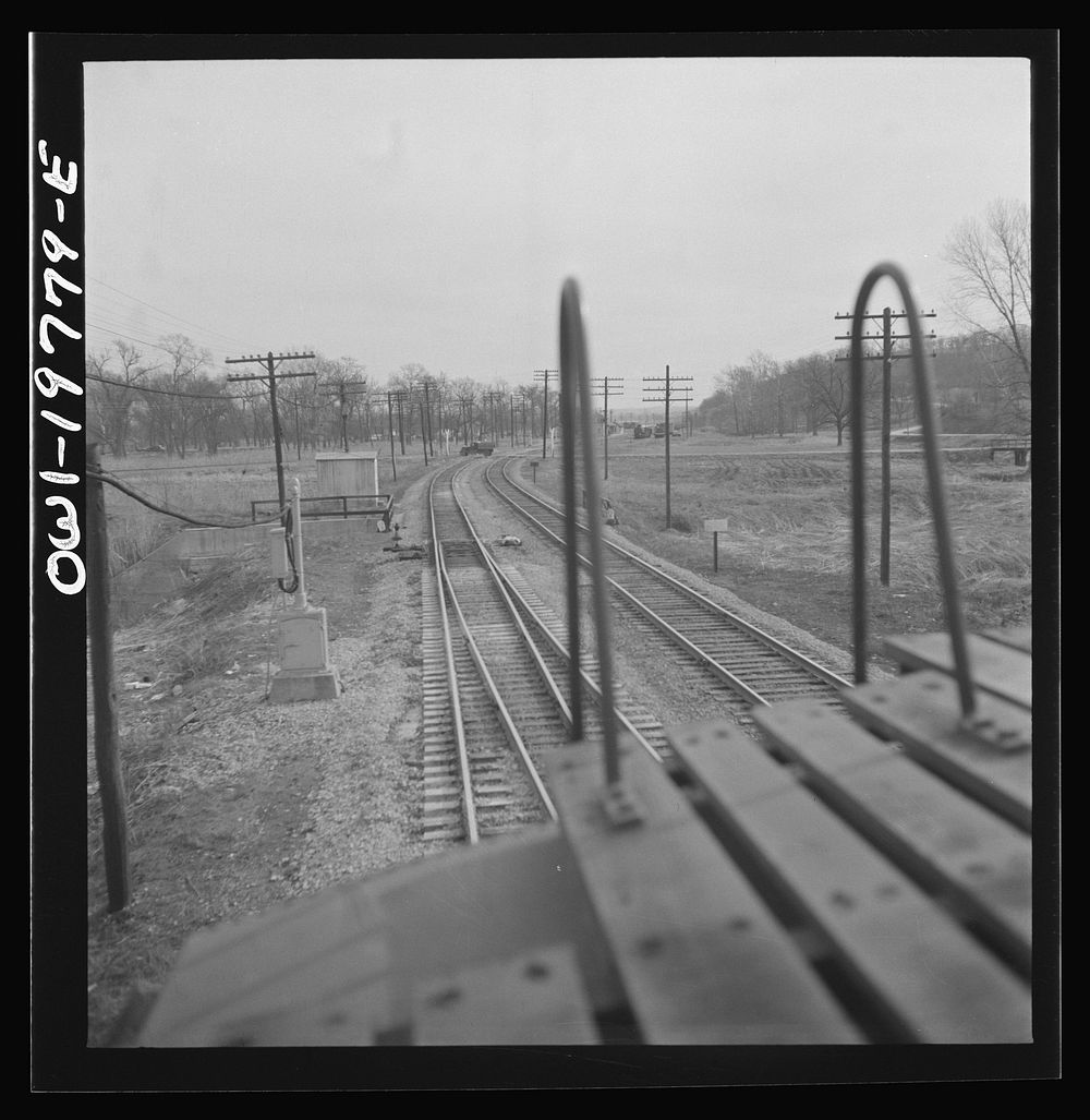 [Untitled photo, possibly related to: Craig, Kansas. Track crossover. For twelve and one half miles west of Argentine, the…
