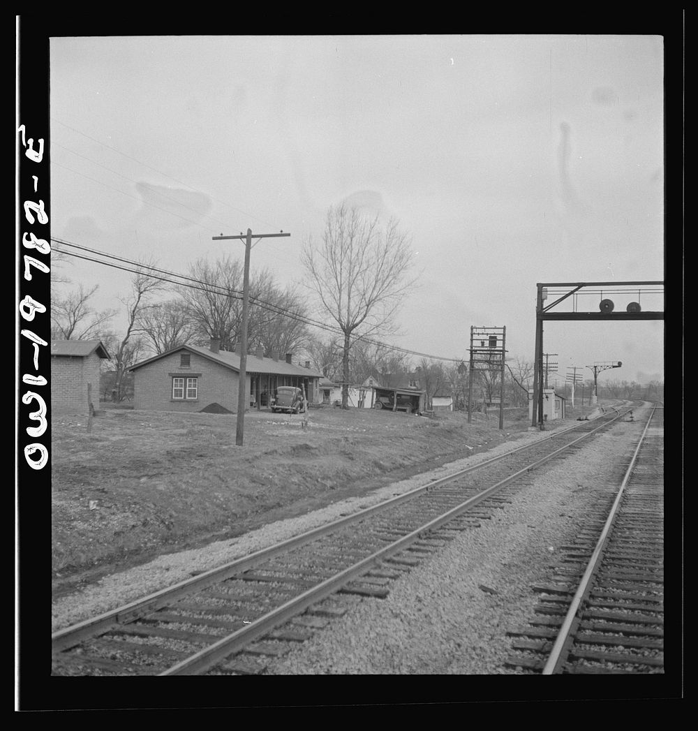 [Untitled photo, possibly related to: Craig, Kansas. Track crossover. For twelve and one half miles west of Argentine, the…