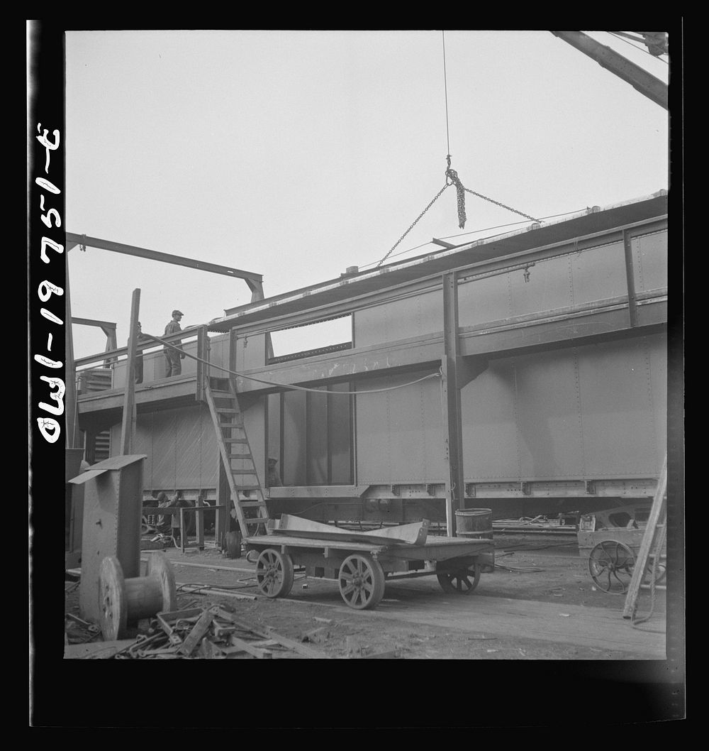 [Untitled photo, possibly related to: Topeka, Kansas. General view of part of the Atchison, Topeka and Santa Fe Railroad car…