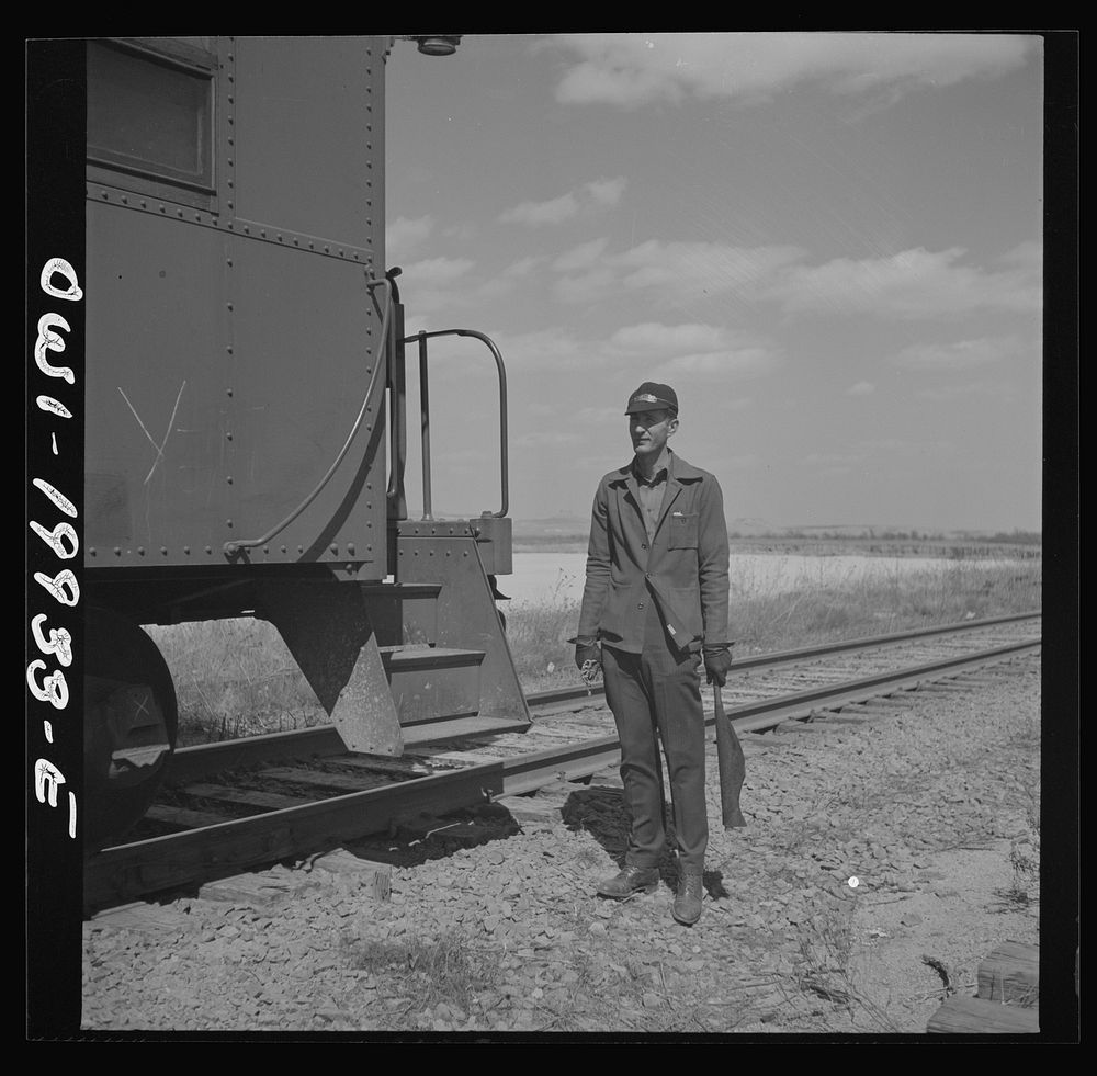Miami, Texas. On the Atchison, Topeka and Santa Fe Railroad between Canadian, Texas and Amarillo, Texas. Brakeman C. B.…