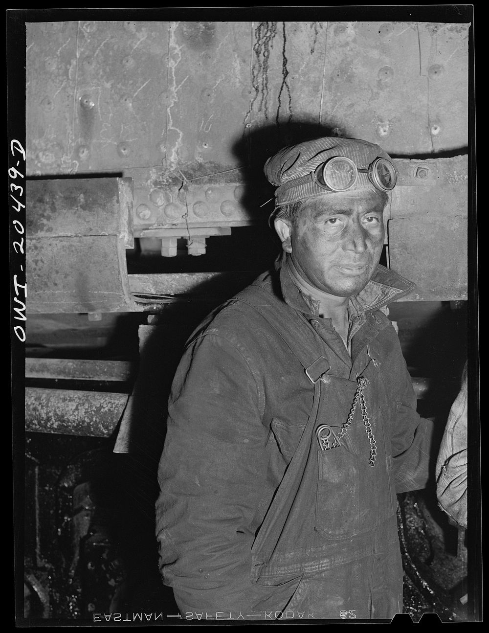 Albuquerque, New Mexico. Andrew Santiago, boilermaker, employed at the Atchison, Topeka and Santa Fe Railroad locomotive…