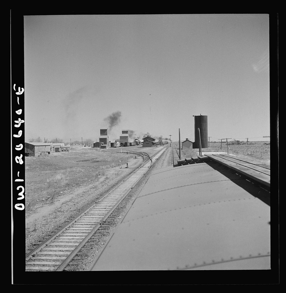 Melrose, New Mexico. Pulling out of the town on the Atchison, Topeka, and Santa Fe Railroad. Sourced from the Library of…