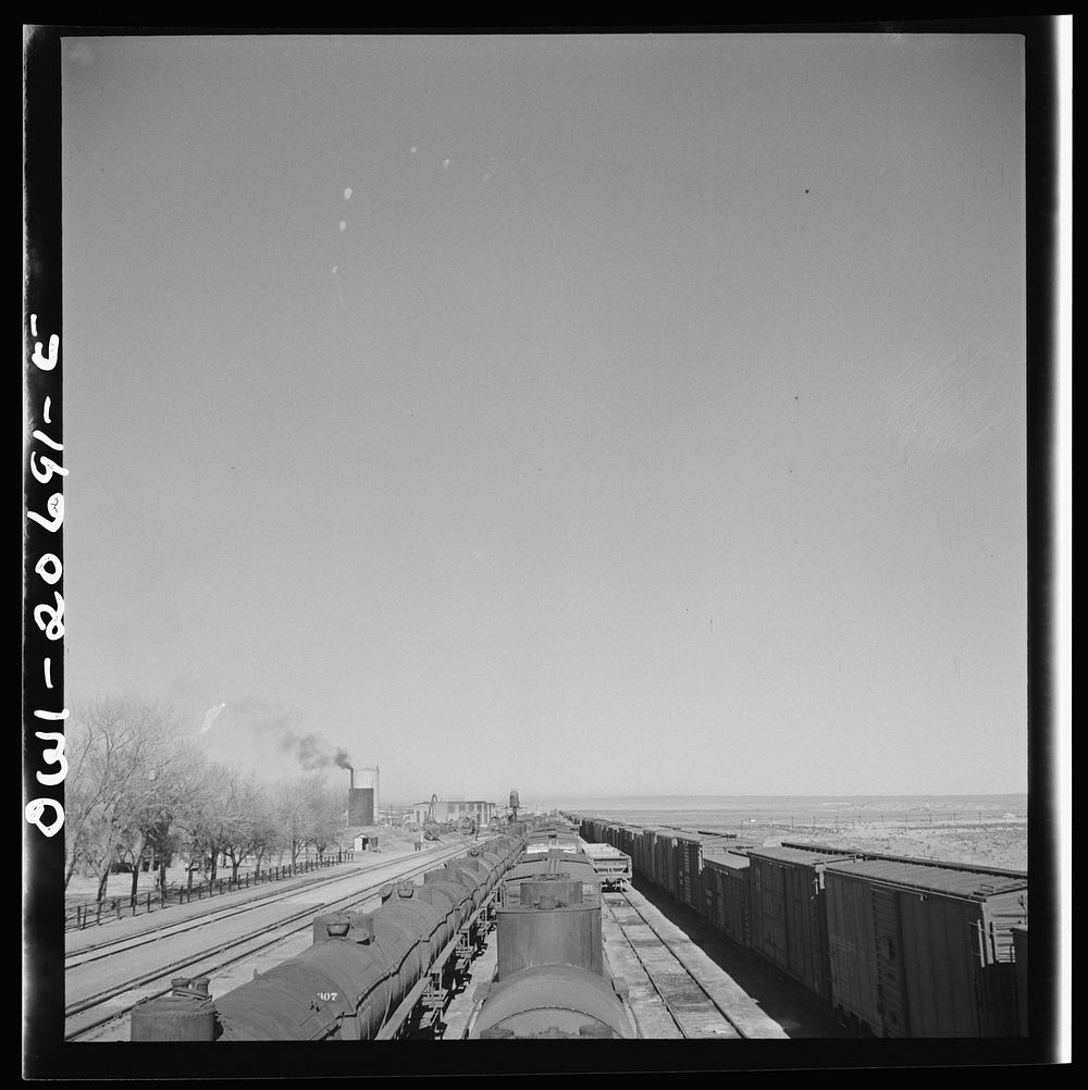 Vaughn, New Mexico. General view of the Atchison, Topeka and Santa Fe Railroad yards. Sourced from the Library of Congress.
