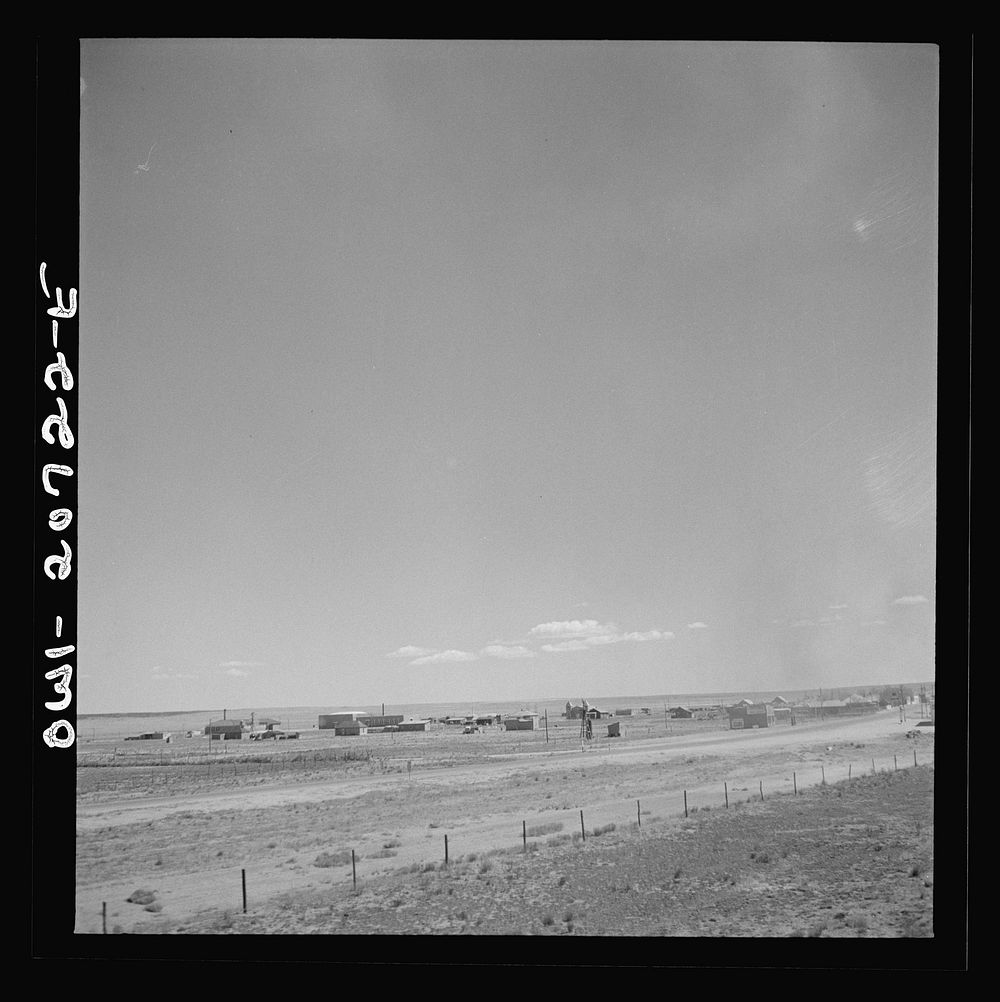 Encino, New Mexico. Passing through the town on the Atchison, Topeka and Santa Fe Railroad between Vaughn and Belen, New…