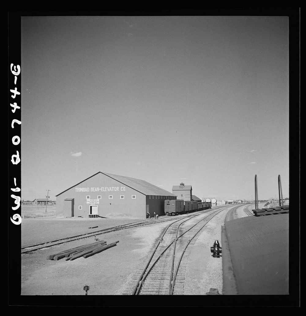 Mountainair, New Mexico. Going through the town on the Atchison, Topeka and Santa Fe Railroad between Vaughn and Belen, New…