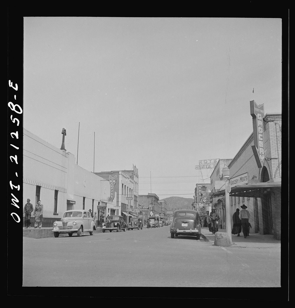Flagstaff, Arizona. A street scene on the Atchison, Topeka, and Santa Fe Railroad between Winslow and Seligman, Arizona.…