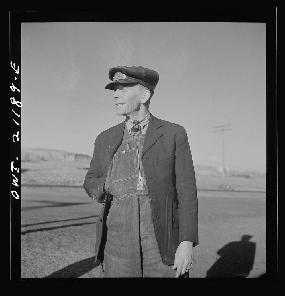 [Untitled photo, possibly related to: Thoreau, New Mexico. Conductor C.W. Tevis, with the Atchison, Topeka and Santa Fe…