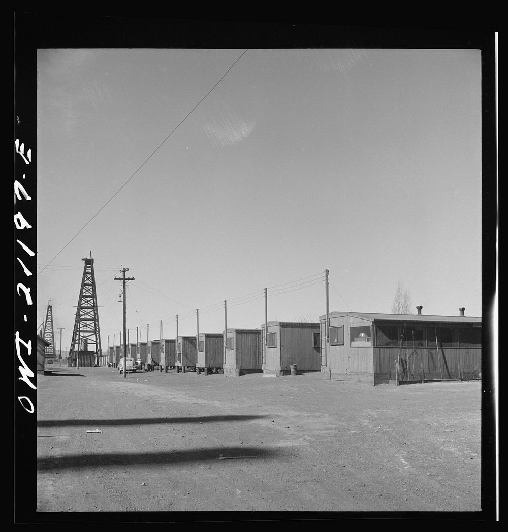 Gallup, New Mexico. Houses for the Mexican and Indian workers employed at the Atchison, Topeka and Santa Fe Railroad…