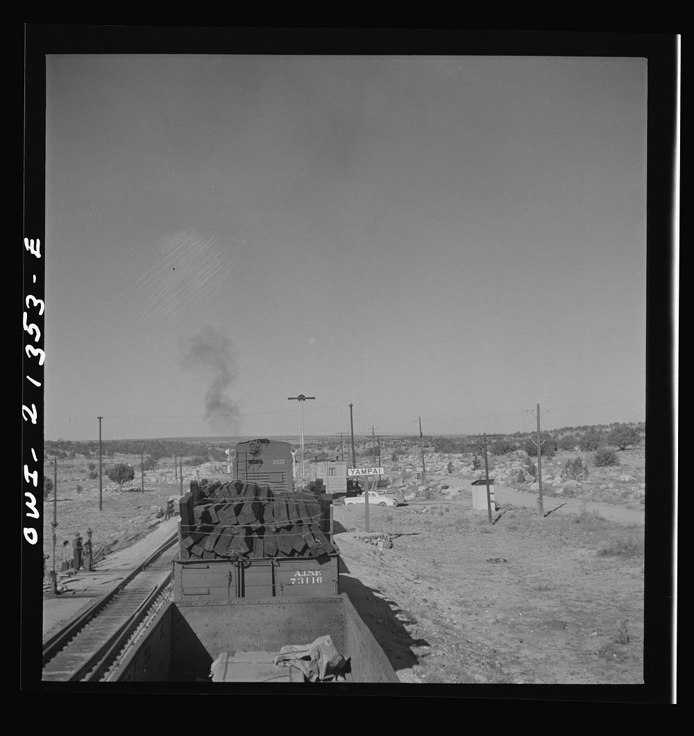 Yampai, Arizona. Going through the town on the Atchison, Topeka, and Santa Fe Railroad between Seligman, Arizona and…