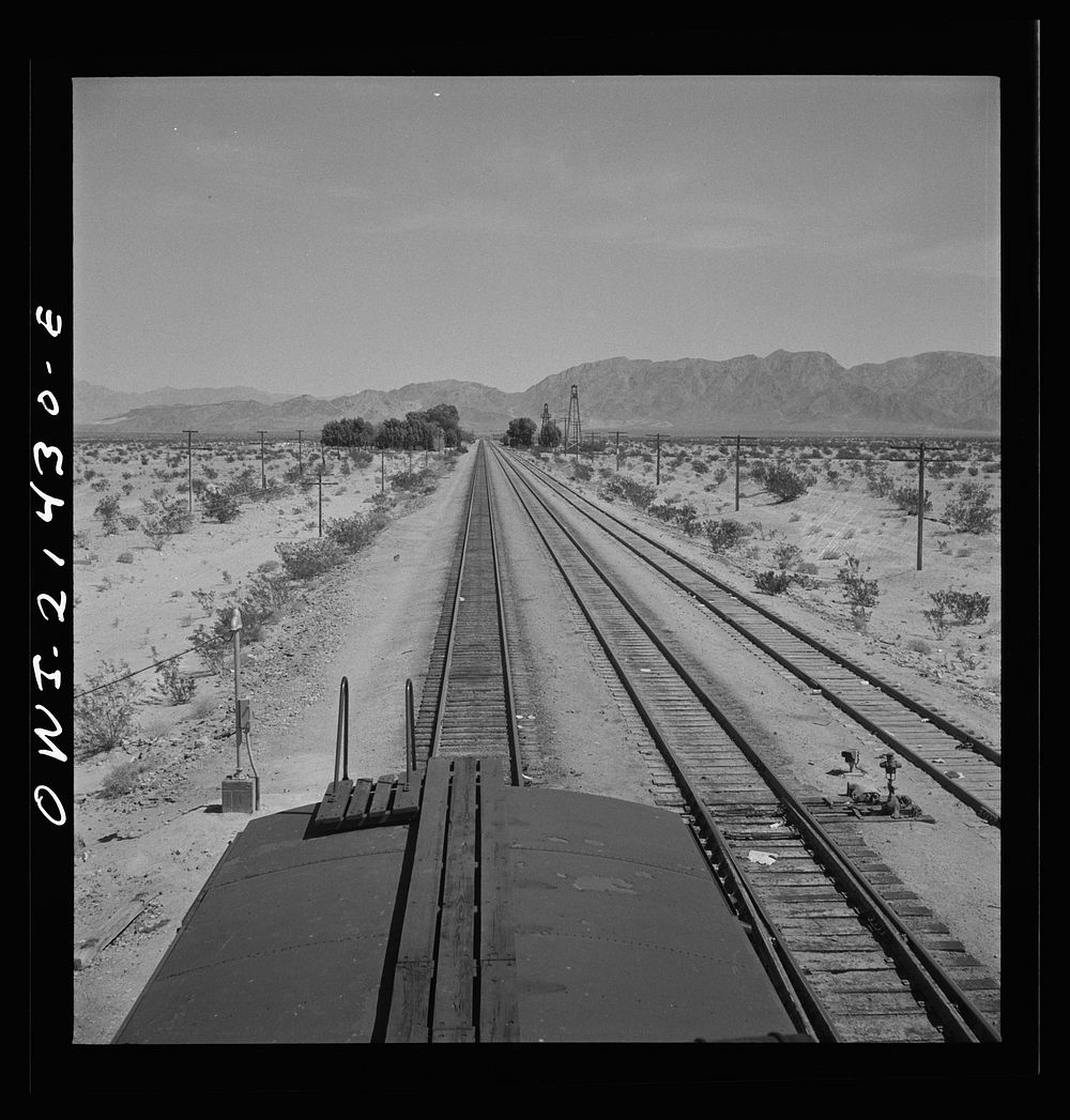 Cadez, California. Leaving on the Atchison, Topeka, and Santa Fe Railroad between Needles and Barstow, California. Sourced…