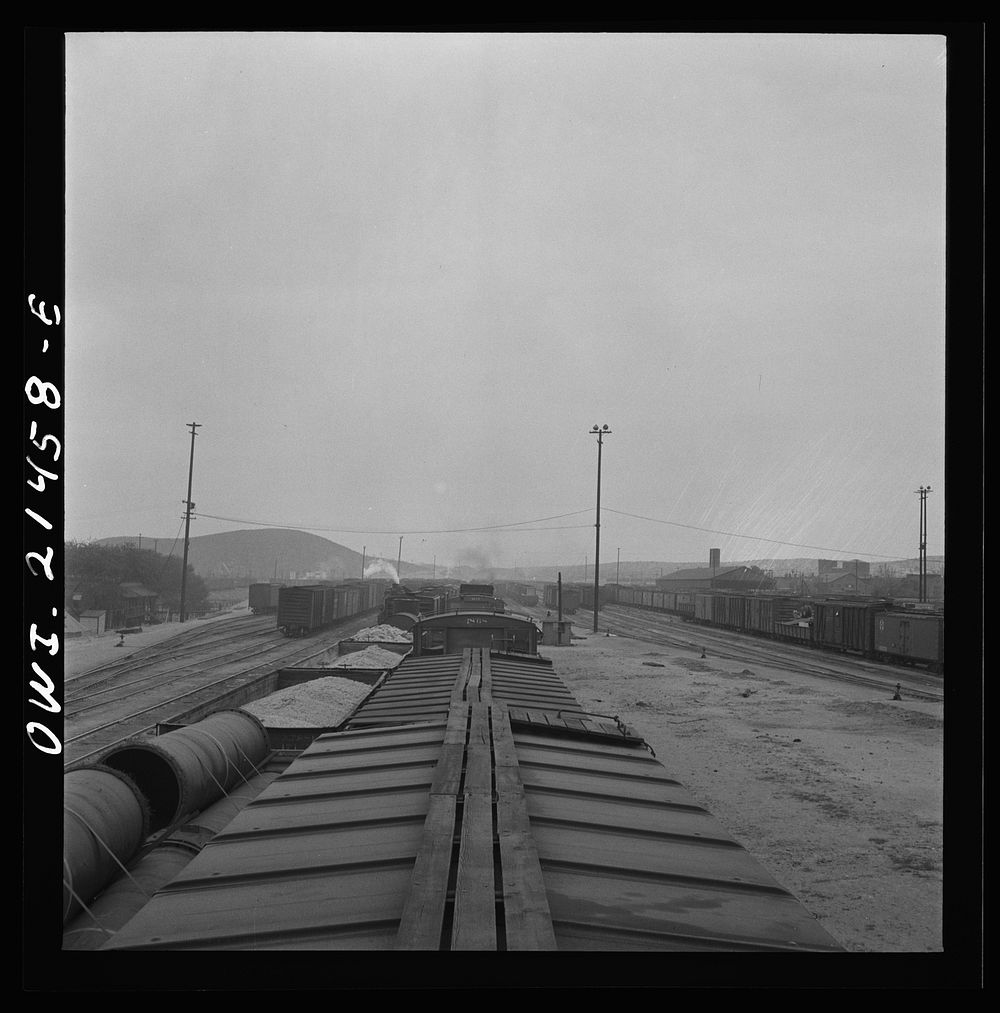[Untitled photo, possibly related to: Barstow, California. A general view of the Atchison, Topeka and Santa Fe Railroad…