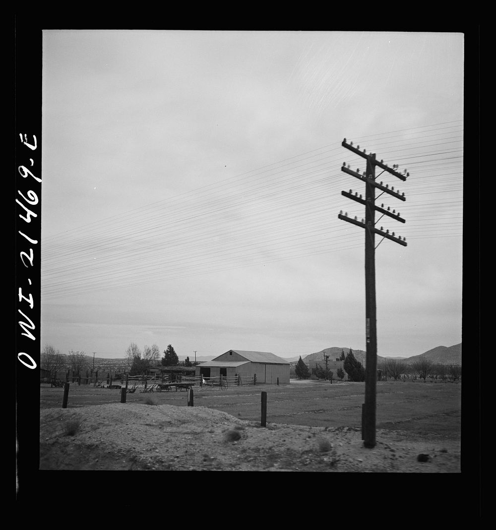 Barstow, (vicinity), California. Passing a farm Free Photo rawpixel