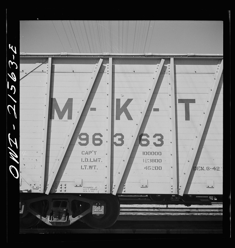 San Bernardino, California. An emblem on a Missouri, Kansas and Texas Railroad Company freight car (the Katy Line). Sourced…