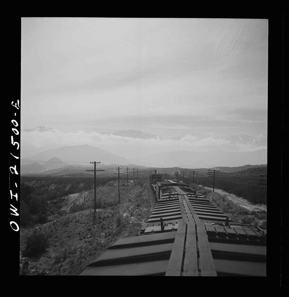[Untitled photo, possibly related to: Summit (vicinity), California. Going down the mountains on the Atchison, Topeka, and…