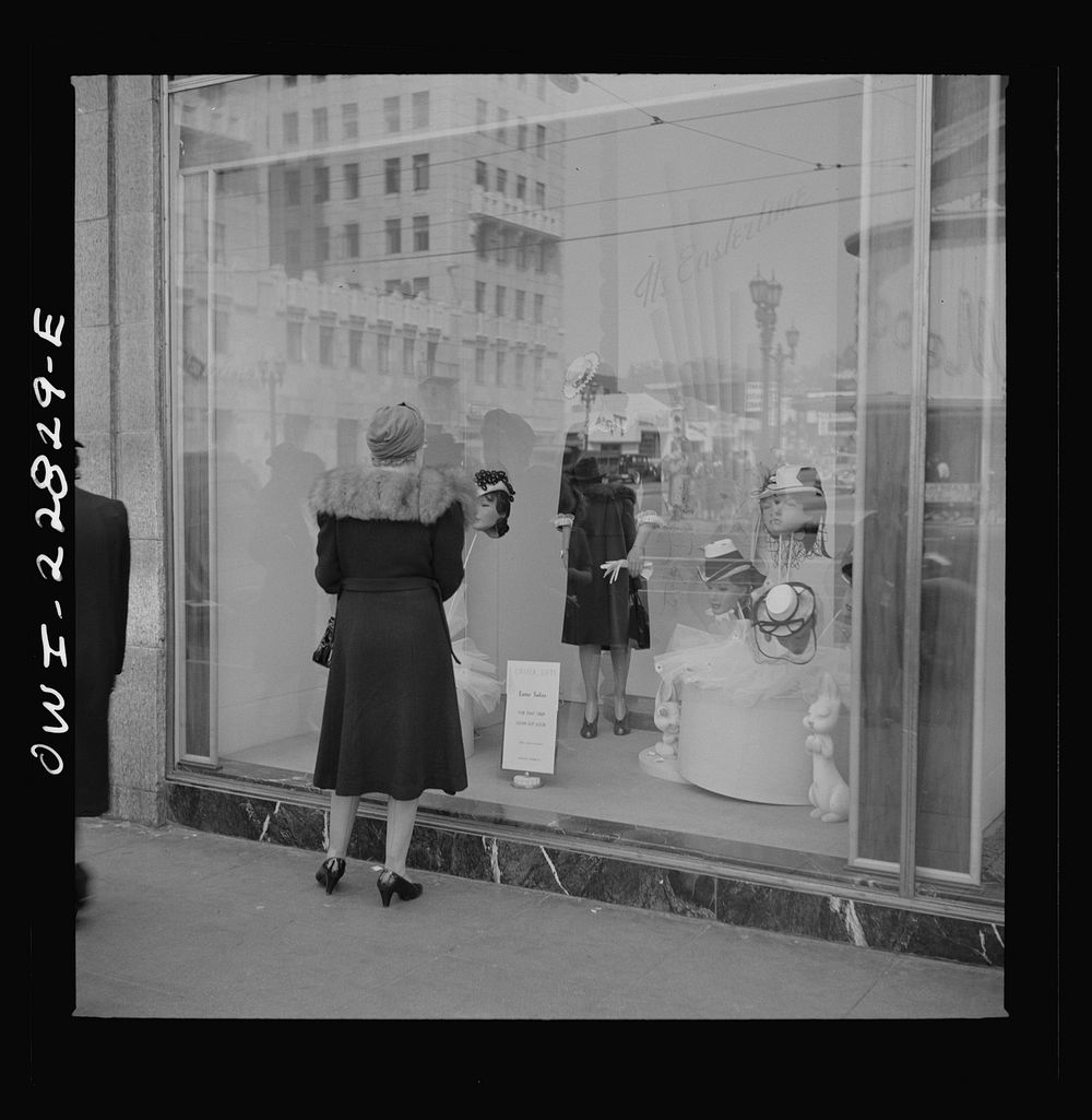 Los Angeles, California. Window shopping by Russell Lee