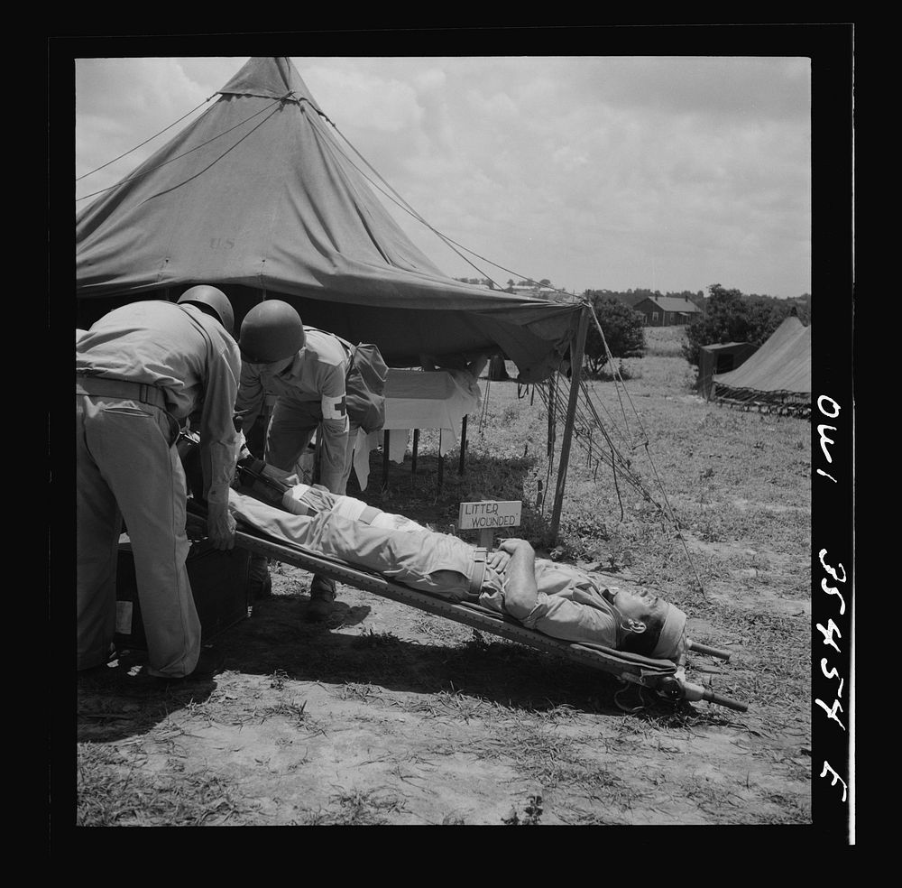 [Untitled photo, possibly related to: Greenville, South Carolina. Men of the medical unit of the 25th service group having…