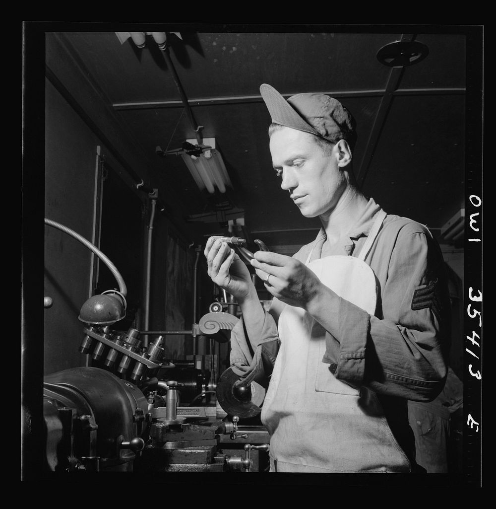 Greenville, South Carolina. Air Service Command. Sergeant in charge of the machine shop trailer of the 35th service…