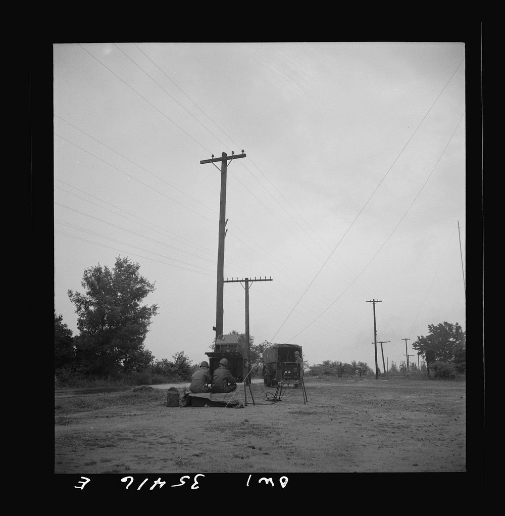 [Untitled photo, possibly related to: Greenville, South Carolina. Air Service Command. Men of the 1067th signal company of…