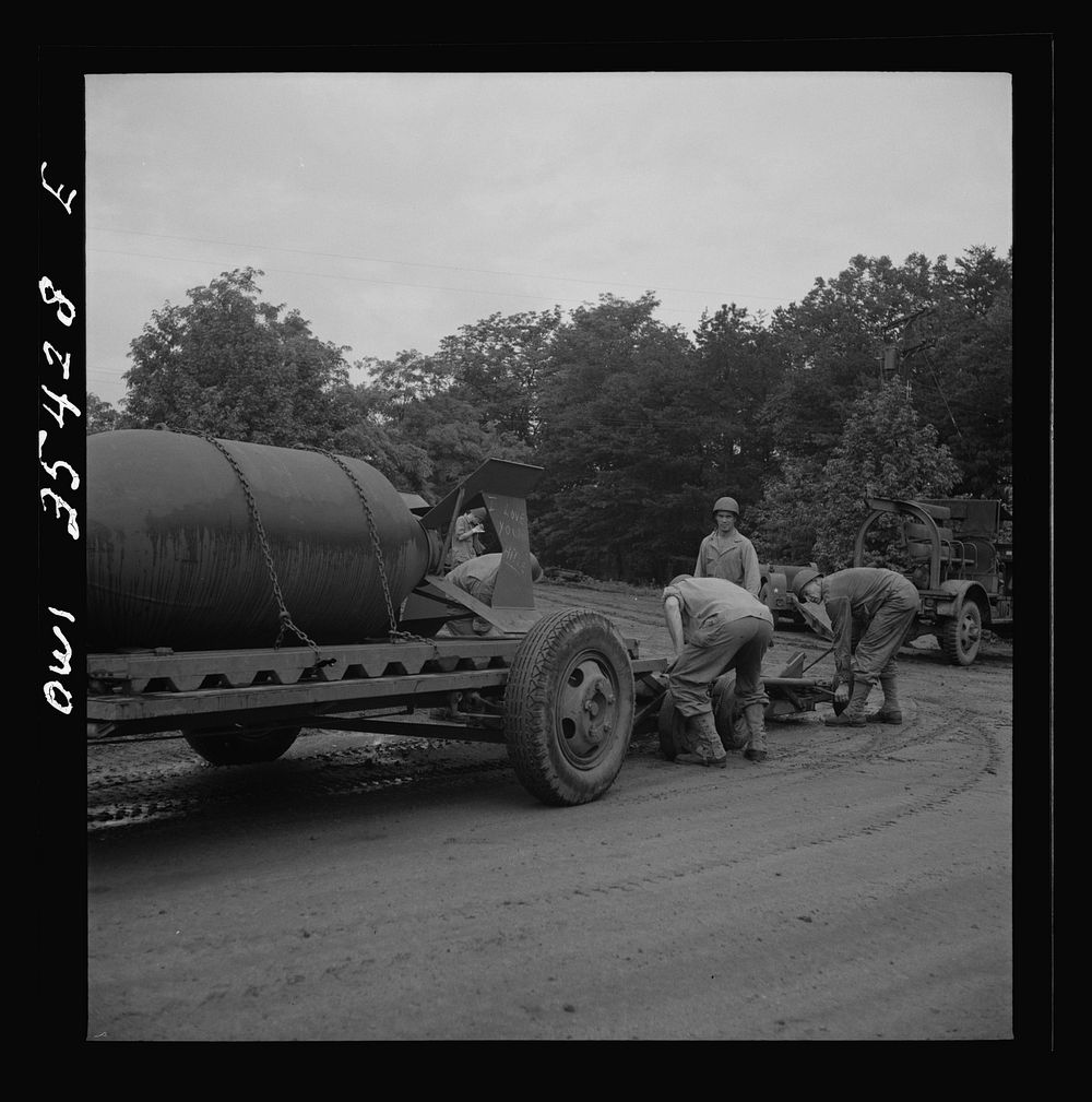 [Untitled photo, possibly related to: Greenville, South Carolina. Air Service Command. Men of the 1756th ordnance supply and…