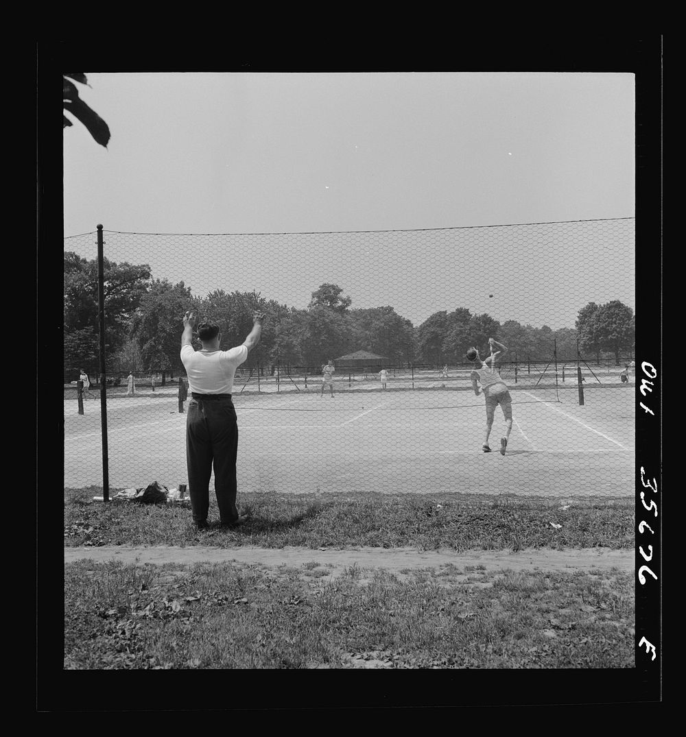 [Untitled photo, possibly related to: Philadelphia, Pennsylvania. Playing tennis at Fairmont Park]. Sourced from the Library…