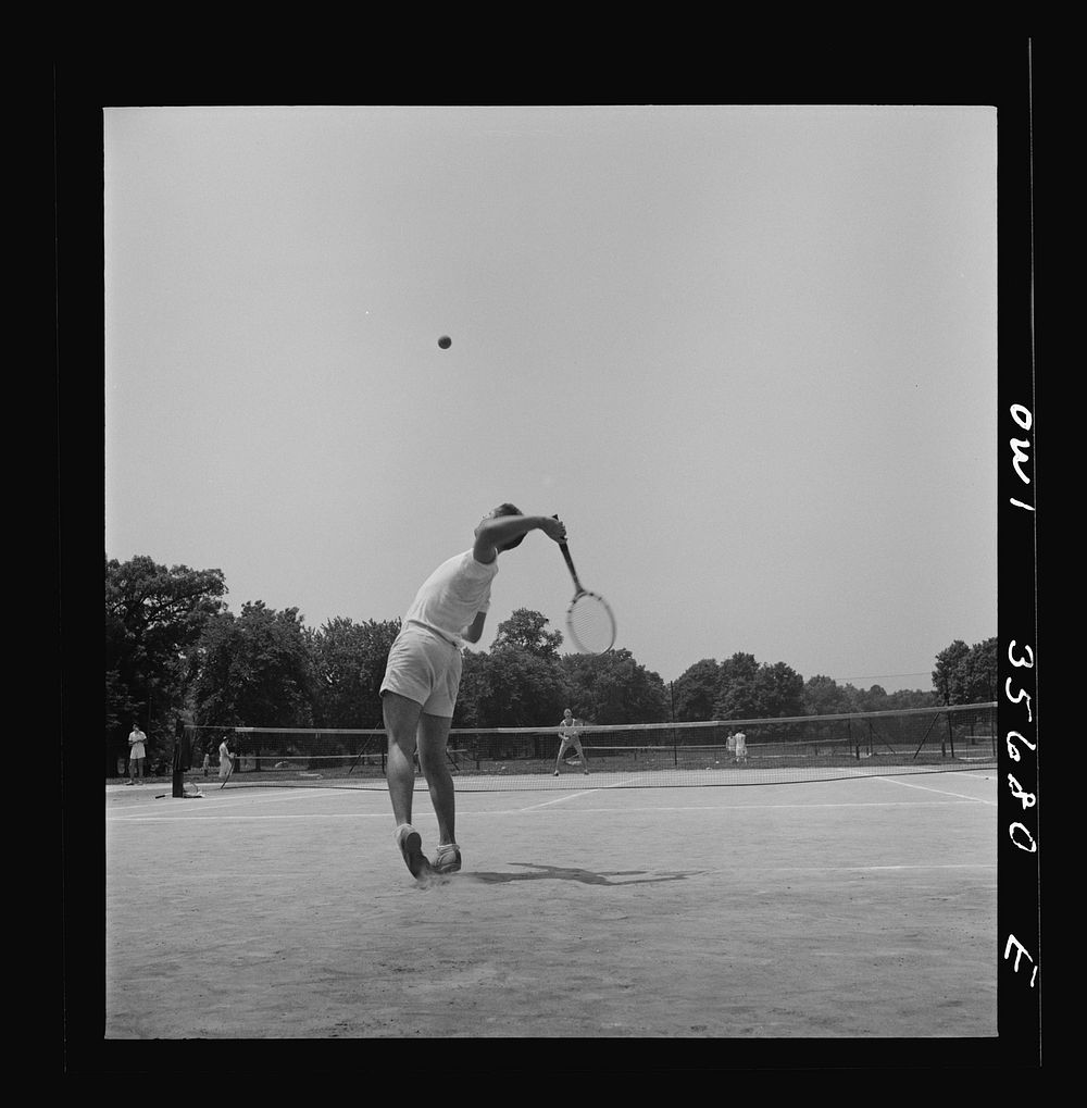 Philadelphia, Pennsylvania. Playing tennis at Fairmont Park. Sourced from the Library of Congress.