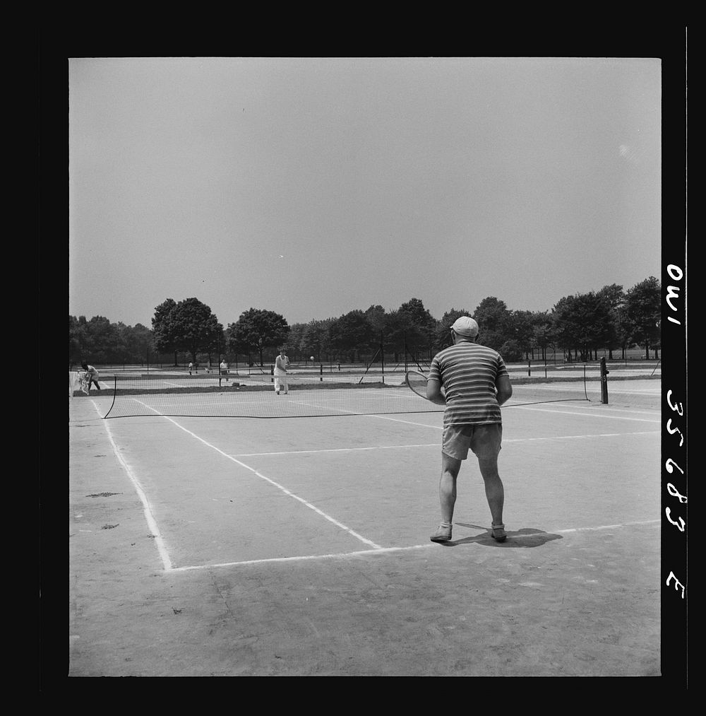 [Untitled photo, possibly related to: Philadelphia, Pennsylvania. Playing tennis at Fairmont Park]. Sourced from the Library…