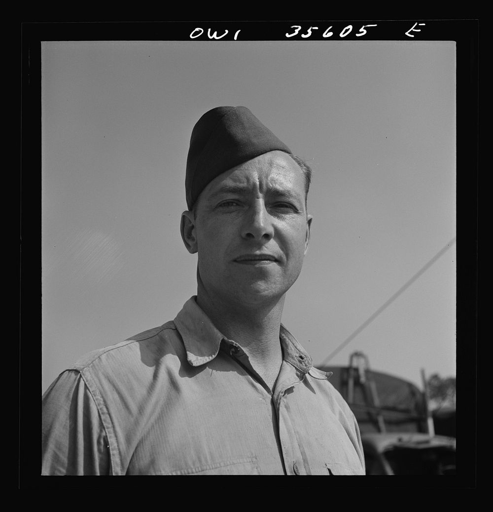 Myrtle Beach, South Carolina. Air Service Command. Corporal Frank Hoffman, airplane mechanic with a mobile unit. Corporal…