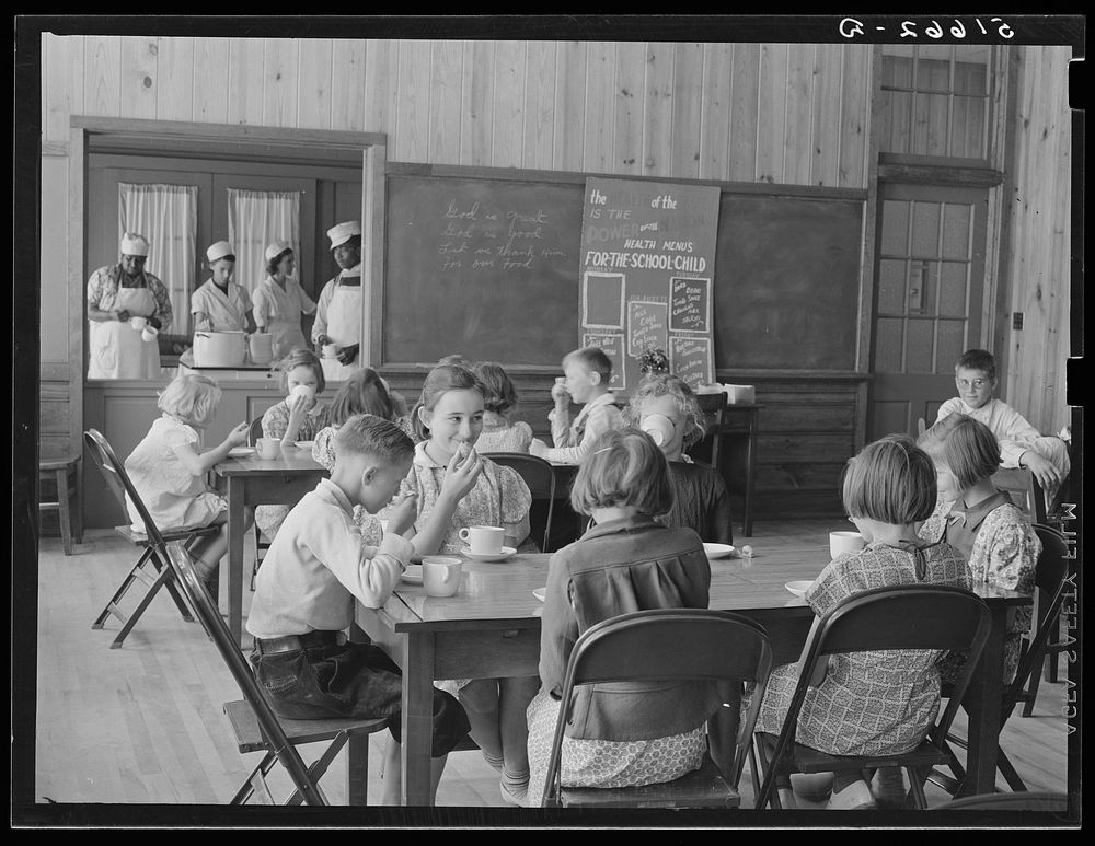 [Untitled photo, possibly related to: A hot mid-morning lunch in school. Ashwood Plantations, South Carolina]. Sourced from…