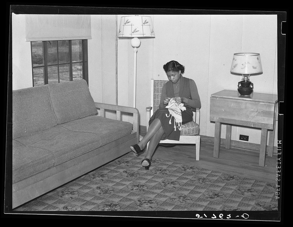 Section of living room in teacherage. Prairie Farms, Alabama. Sourced from the Library of Congress.