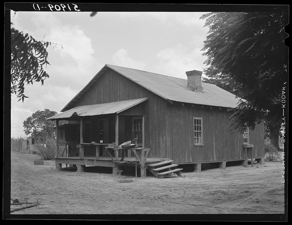 Old house of Frederick Oliver and family, tenant purchase clients. Summerton, South Carolina. Sourced from the Library of…