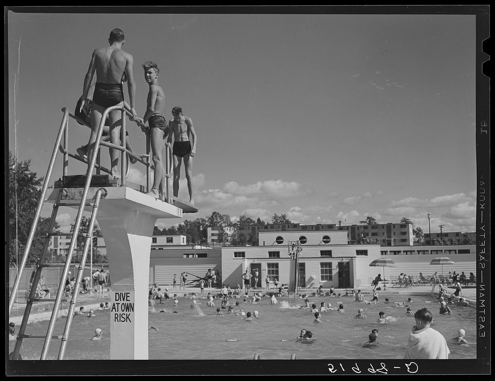 [Untitled photo, possibly related to: Swimming pool. Greenbelt, Maryland]. Sourced from the Library of Congress.