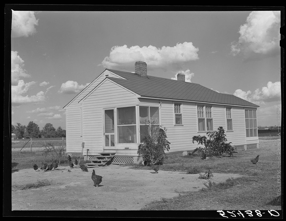 New home of tenant purchase client, white, Mr. Crowell. Near Isola, Mississippi Delta. Sourced from the Library of Congress.