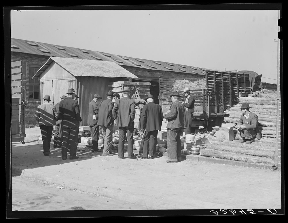 Farmers buying china salesman outside Free Photo rawpixel