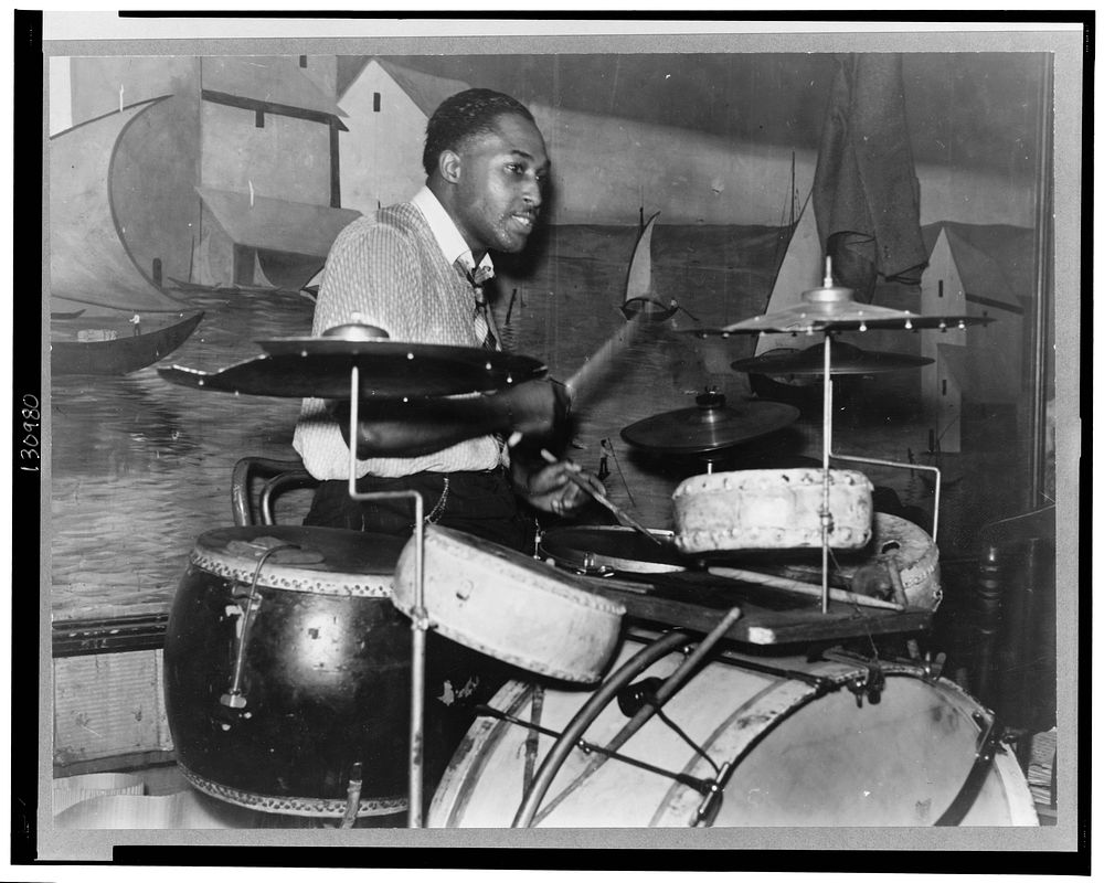 Drummer in orchestra in Memphis juke joint. Tennessee. Sourced from the Library of Congress.