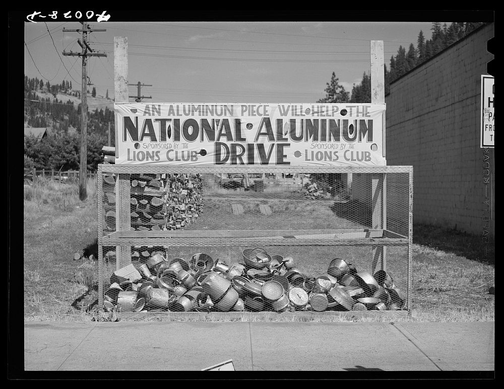 Aluminum collected during drive. Orofino, Idaho. by Russell Lee