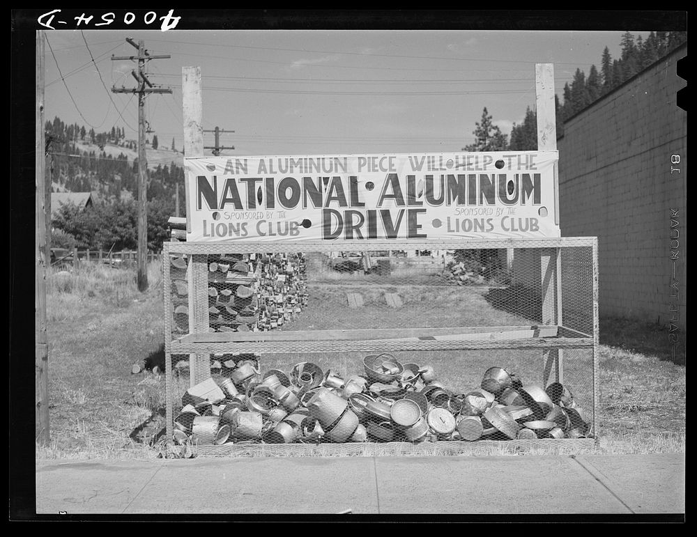 [Untitled photo, possibly related to: Aluminum collected during drive. Orofino, Idaho] by Russell Lee
