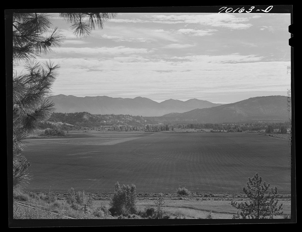 "[Untitled photo, possibly related to:  Fertile mountain valley farming land. Boundary County, Idaho]" by Russell Lee