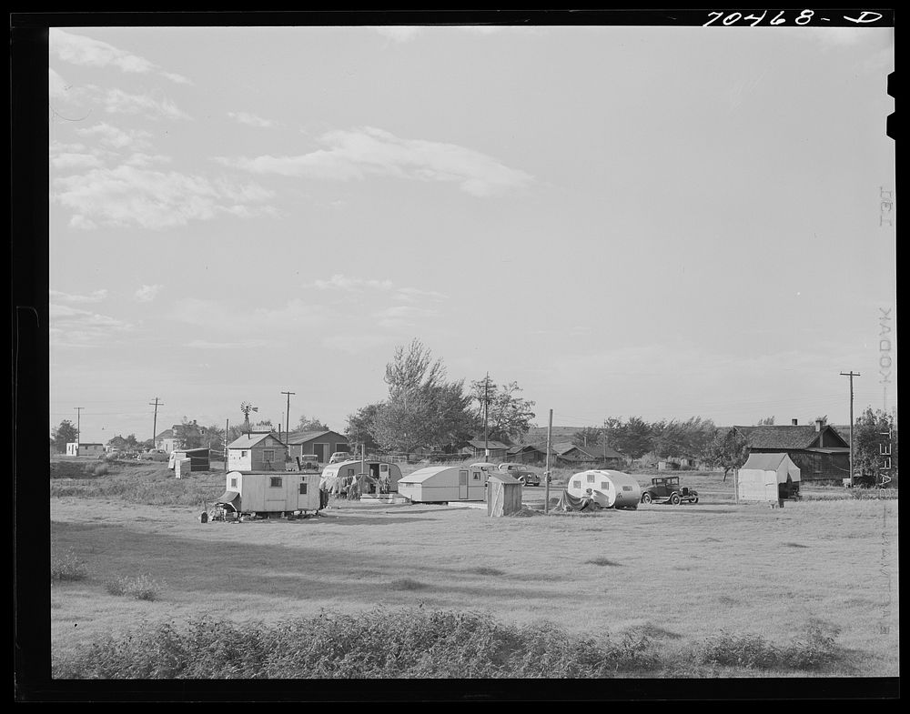 Group of various type housing facilities used by workmen at Umatilla ordnance depot. Stanfield, Oregon by Russell Lee