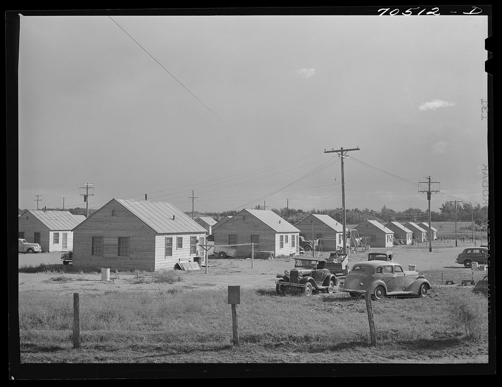 Housing built by contractor for office workers at the Umatilla ordnance depot. Hermiston, Oregon by Russell Lee
