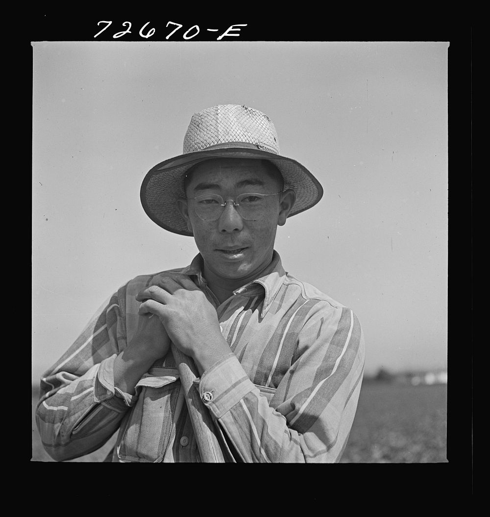 San Benito County, California. A Japanese-American waiting for final evacuation orders by Russell Lee