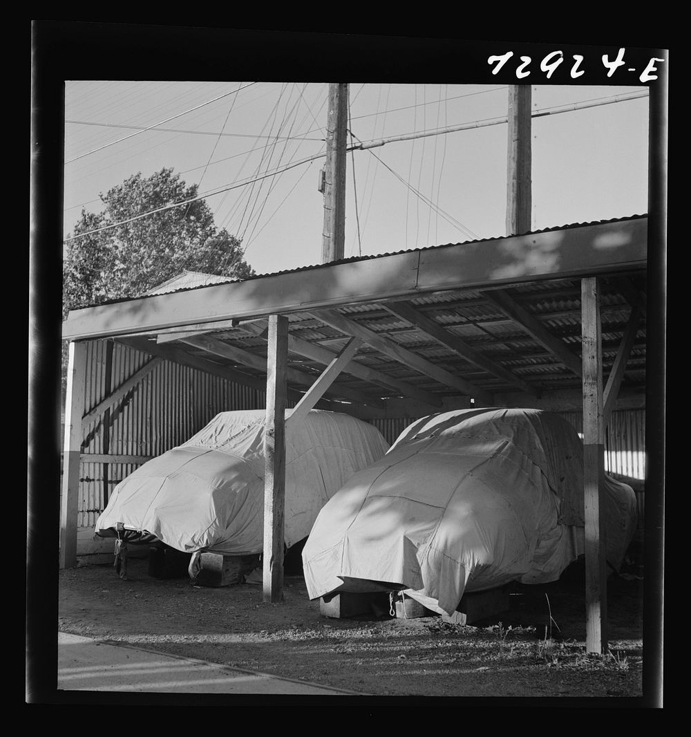 [Untitled photo, possibly related to: Redding, California. Automobiles in storage for the duration of the war] by Russell Lee