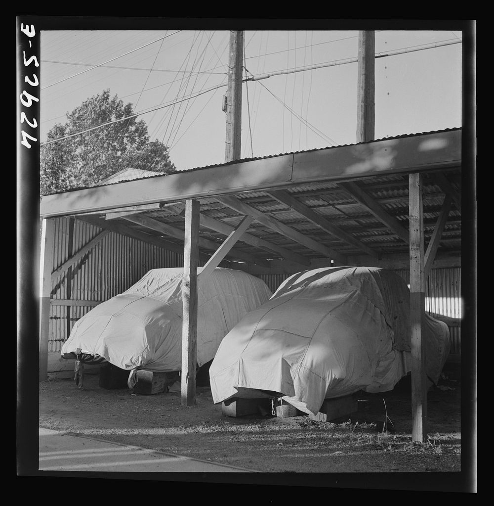 Redding, California. Automobiles in storage for the duration of the war by Russell Lee