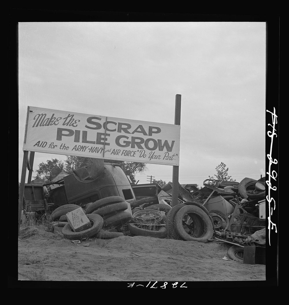 Scrap pile. Tulare, California by Russell Lee