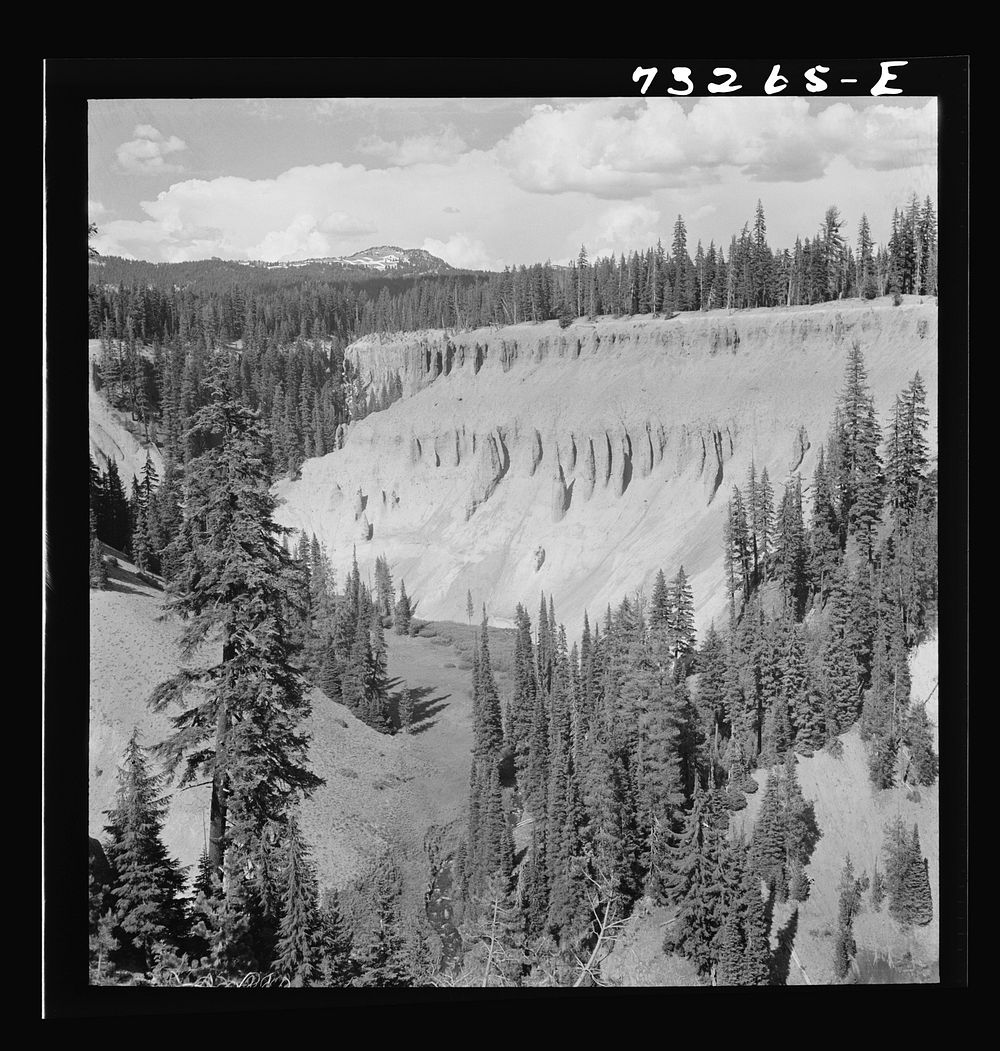 [Untitled photo, possibly related to: Crater Lake National Park, Klamath County, Oregon. Annie Creek Canyon] by Russell Lee