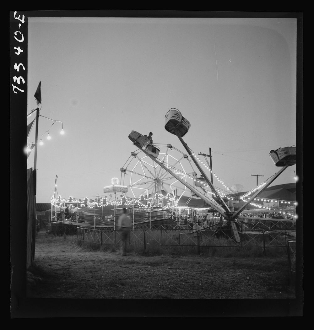 [Untitled photo, possibly related to: Klamath Falls, Oregon. Carnival rides at the circus] by Russell Lee